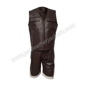 Brown Leather Brooklyn Vest Set