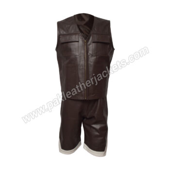 Brown Leather Brooklyn Vest Set