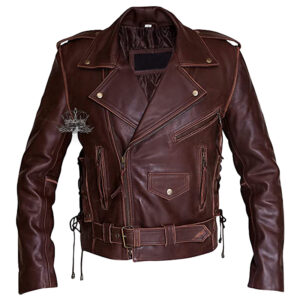 Retro Brando Cowhide Brown Leather Jacket