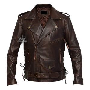Brando Brown Leather Retro Vintage Jacket