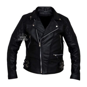 QAWACH Vintage Biker Leather Jacket