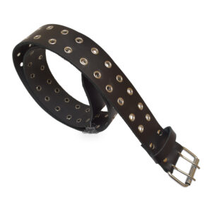 Men’s Black Leather Punk Rivet Studded Belt