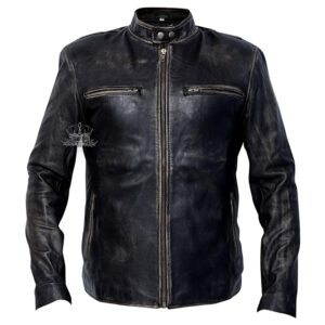 Mark Wahlberg Distressed Cowhide Leather Jacket