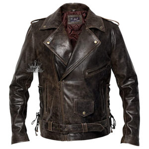 Brando Retro Vintage Cowhide Leather Jacket