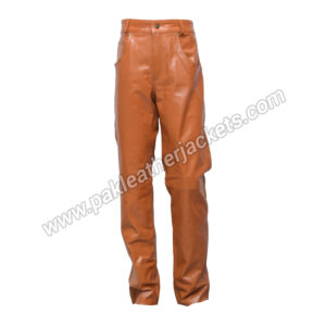 Men's Luka Brown Leather Pants