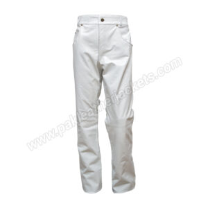 Handmade Sheep White Leather Pant