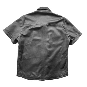 Handmade Black Leather Short Sleeve Shirt