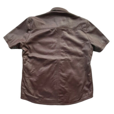 Handmade Brick Leather Short Sleeve Shirt
