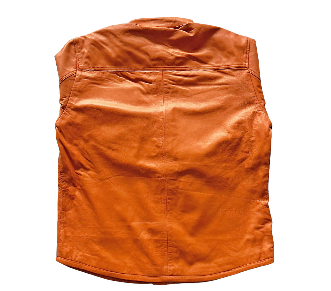 Genuine Leather Western Orange Full Sleeve Shirt