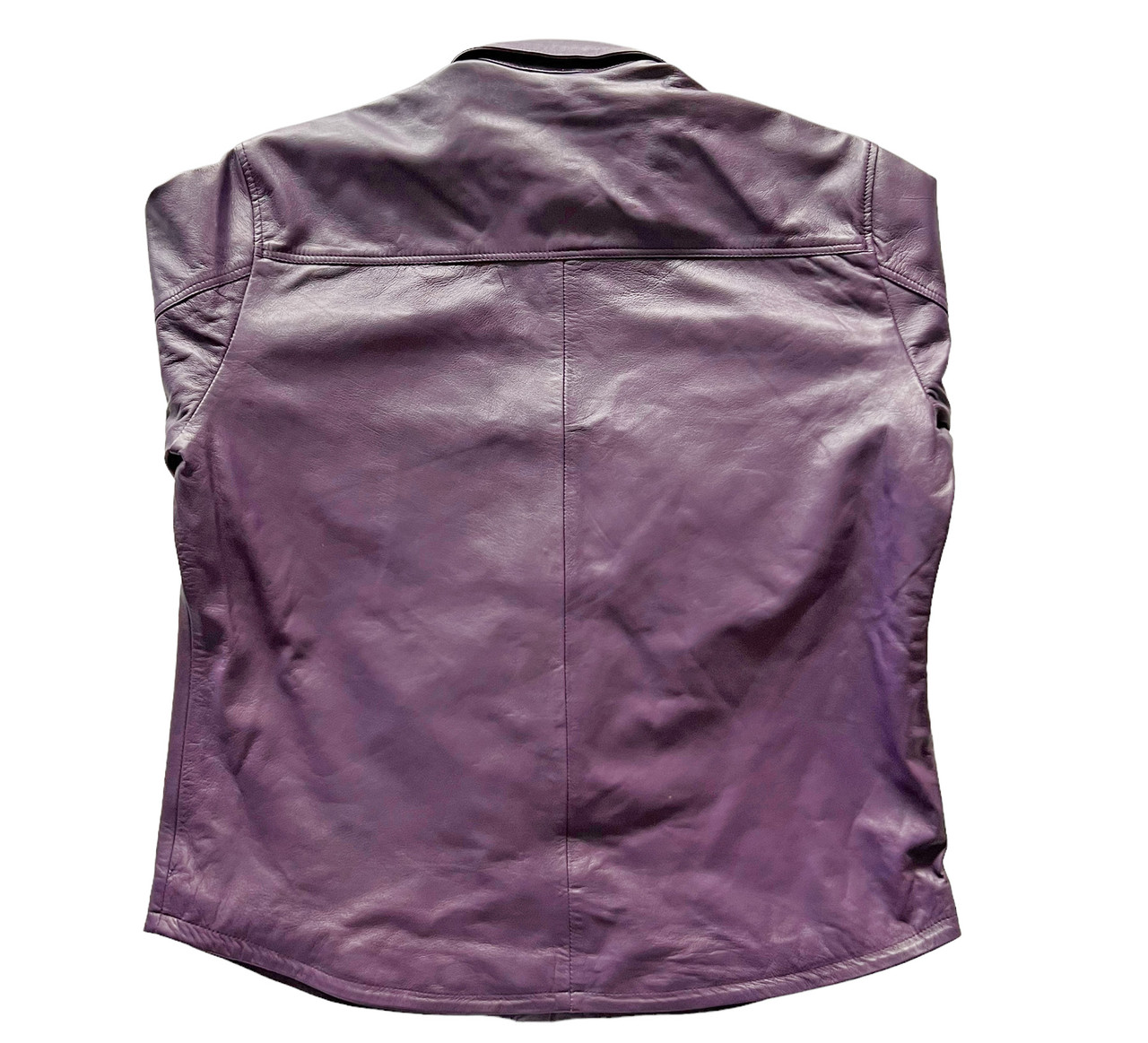 Genuine Leather Western Purple Full Sleeve Shirt