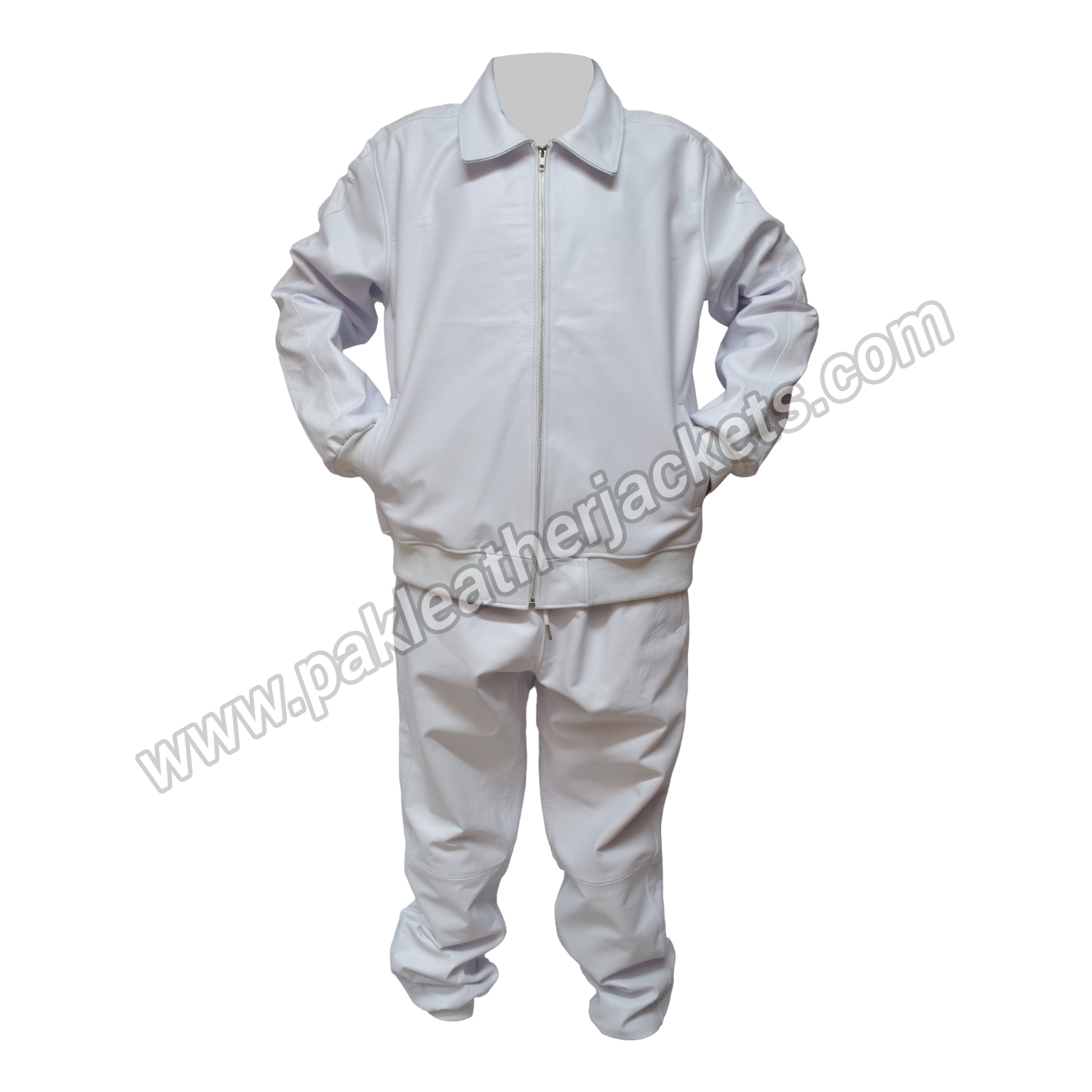 Handmade Unisex genuine White Leather Tracksuit Handmade Unisex genuine White Leather Tracksuit