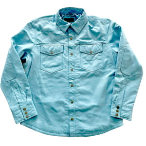 Genuine Leather Western Light Blue Full Sleeve Shirt