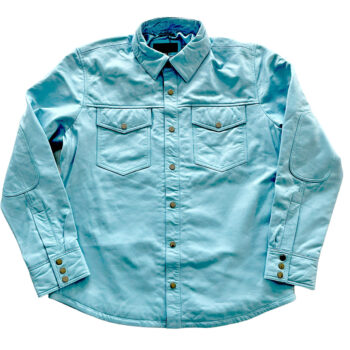 Genuine Leather Western Light Blue Full Sleeve Shirt