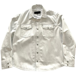 Genuine Leather Western White Full Sleeve Shirt