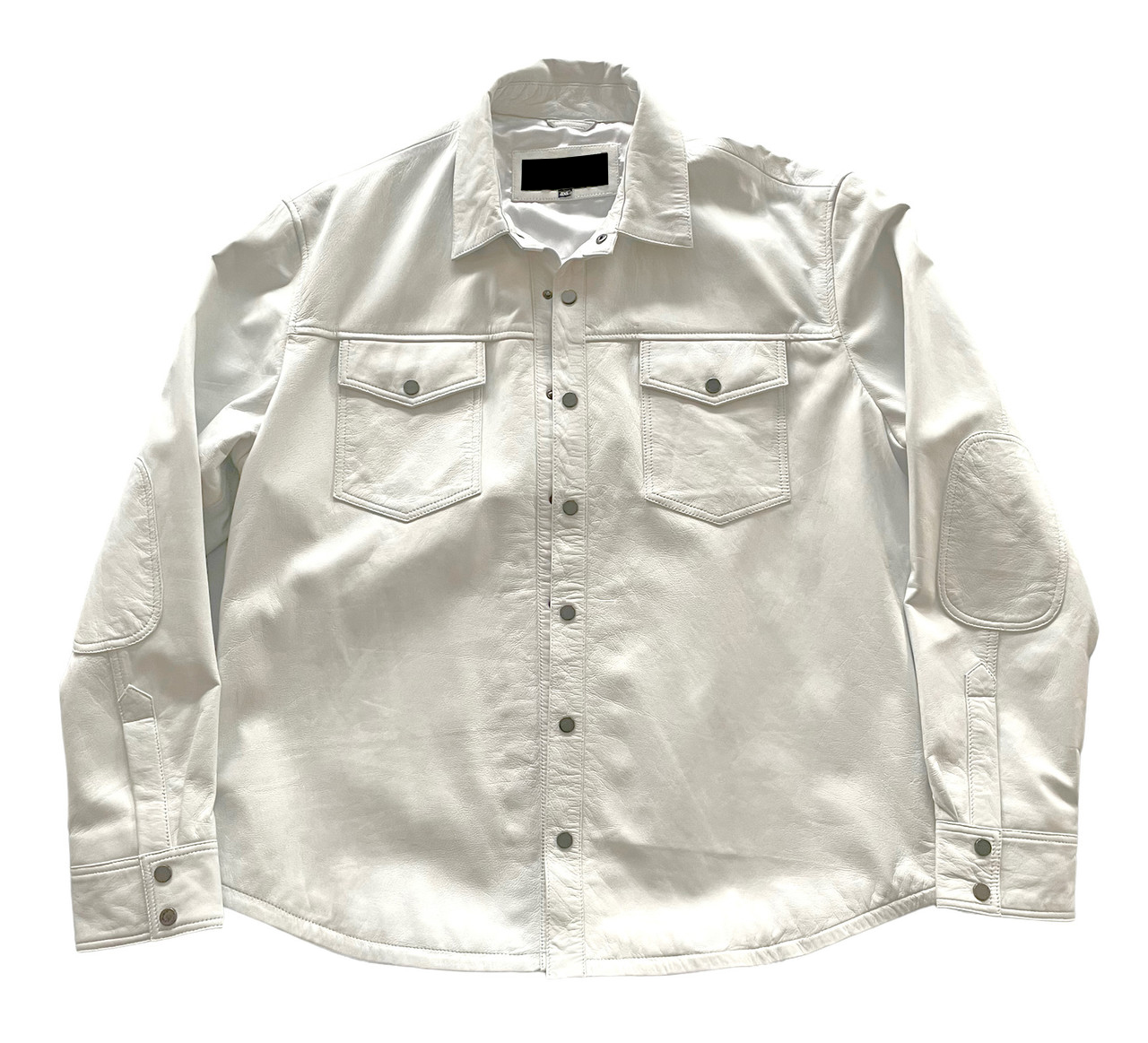 Genuine Leather Western White Full Sleeve Shirt