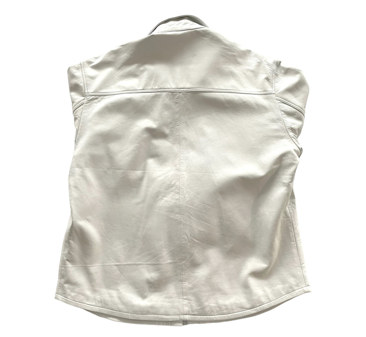 Genuine Leather Western White Full Sleeve Shirt