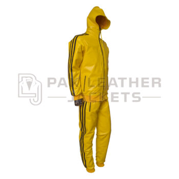 Men’s Yellow Leather Tracksuit