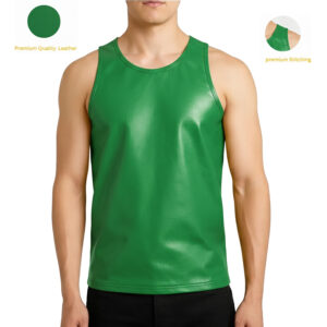 Green Leather Tank Top Vest