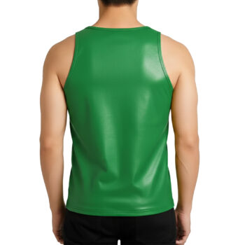 Green Leather Tank Top Vest