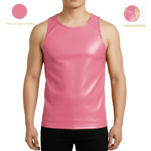 Pink Leather Tank Top Vest