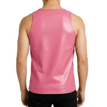 Pink Leather Tank Top Vest