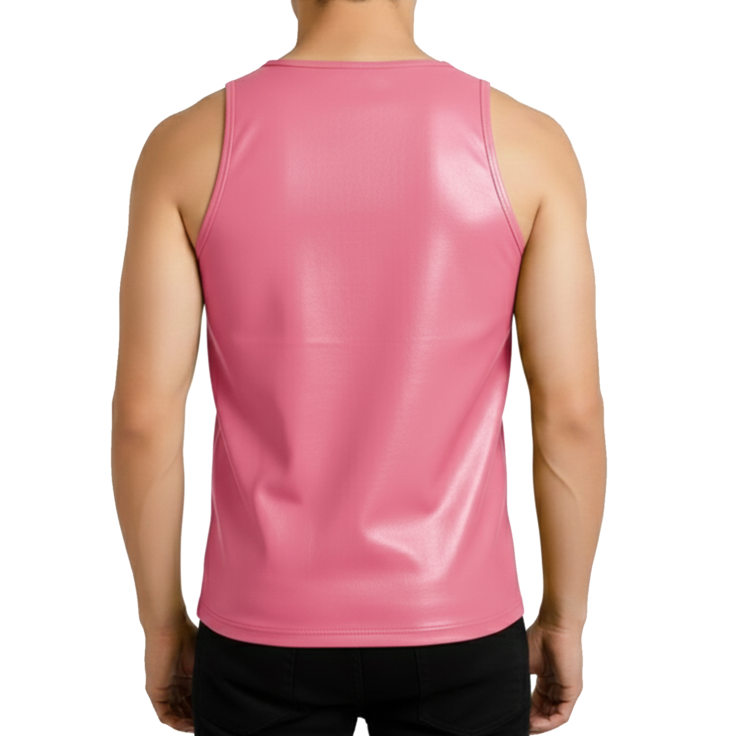Pink Leather Tank Top Vest