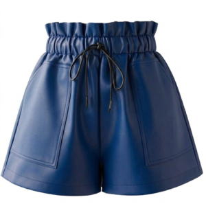 Blue Leather Women’s Shorts