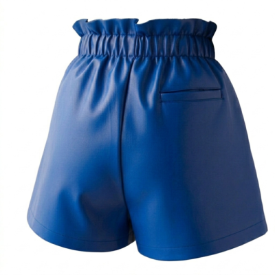 Blue Leather Women’s Shorts