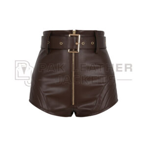 Women’s Brown Leather Shorts
