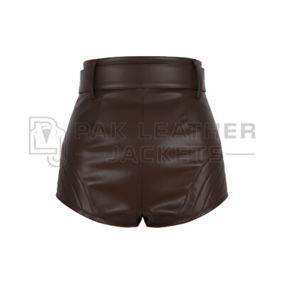 Women’s Brown Leather Shorts