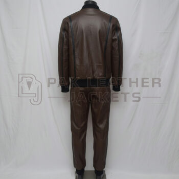 Brown Leather Tracksuit