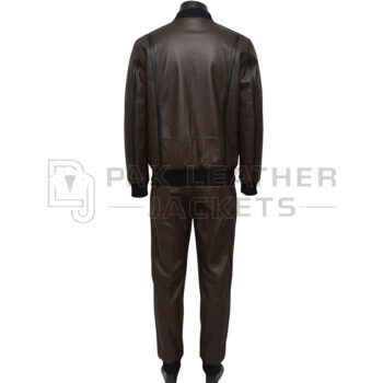 Brown Leather Tracksuit