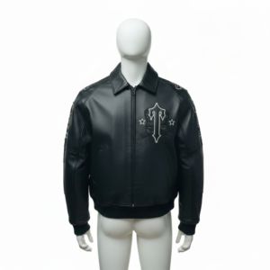 Avirex Black Leather Bomber Jacket
