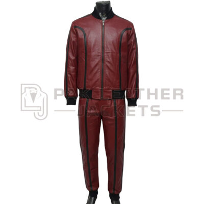 Green Leather Tracksuit