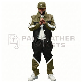 Men’s Olive Green & Black Tracksuit Set