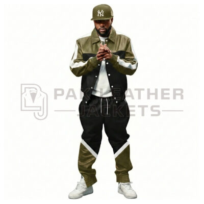 Men’s Olive Green & Black Tracksuit Set
