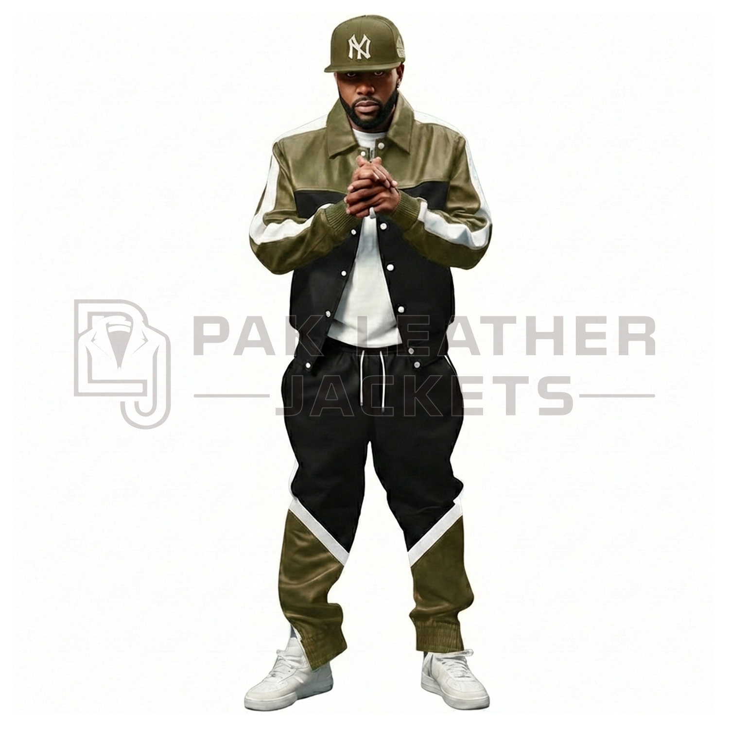 Men’s Olive Green & Black Tracksuit Set Men’s Olive Green & Black Tracksuit Set