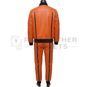 Orange Leather Tracksuit