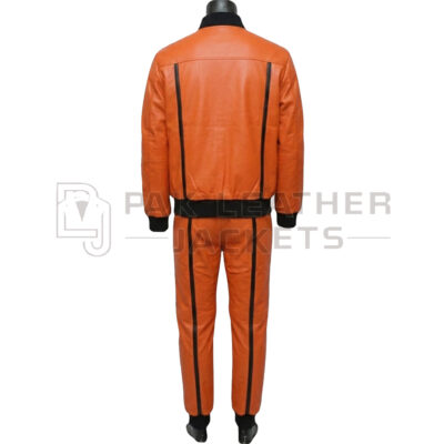 Orange Leather Tracksuit