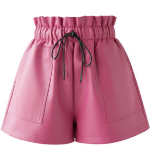 Pink Leather Women’s Shorts