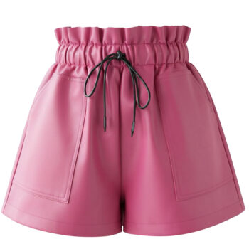 Pink Leather Women’s Shorts