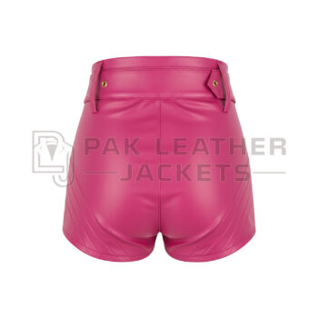 Women’s Pink Leather Shorts