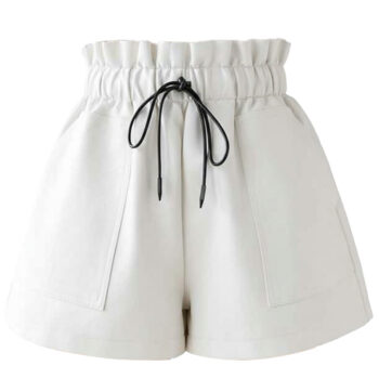 White Leather Women’s Shorts