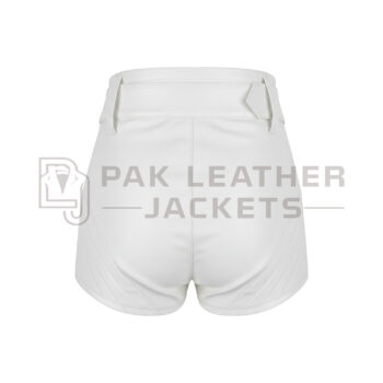 Women’s White Leather Shorts