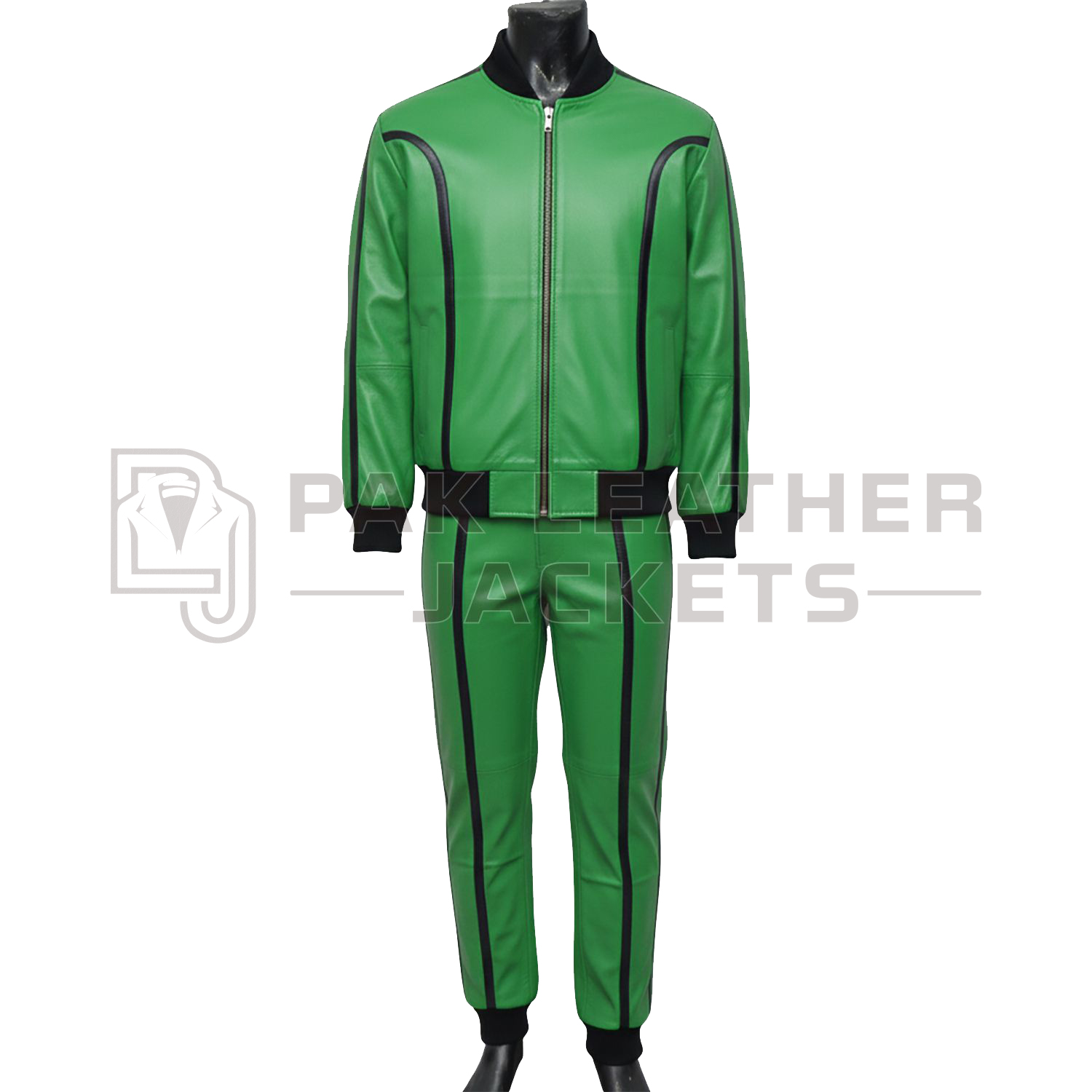 Green Leather Tracksuit Green Leather Tracksuit