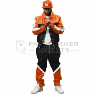 Men’s Orange & Black Tracksuit Set