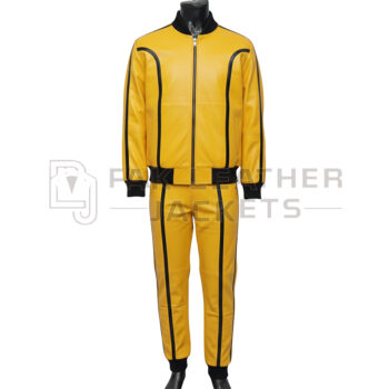 Yellow Leather Tracksuit